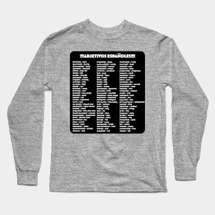 Spanish Adjectives Long Sleeve T-Shirt